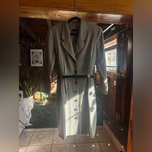 80’s Tweed Midi Suit Dress with belt